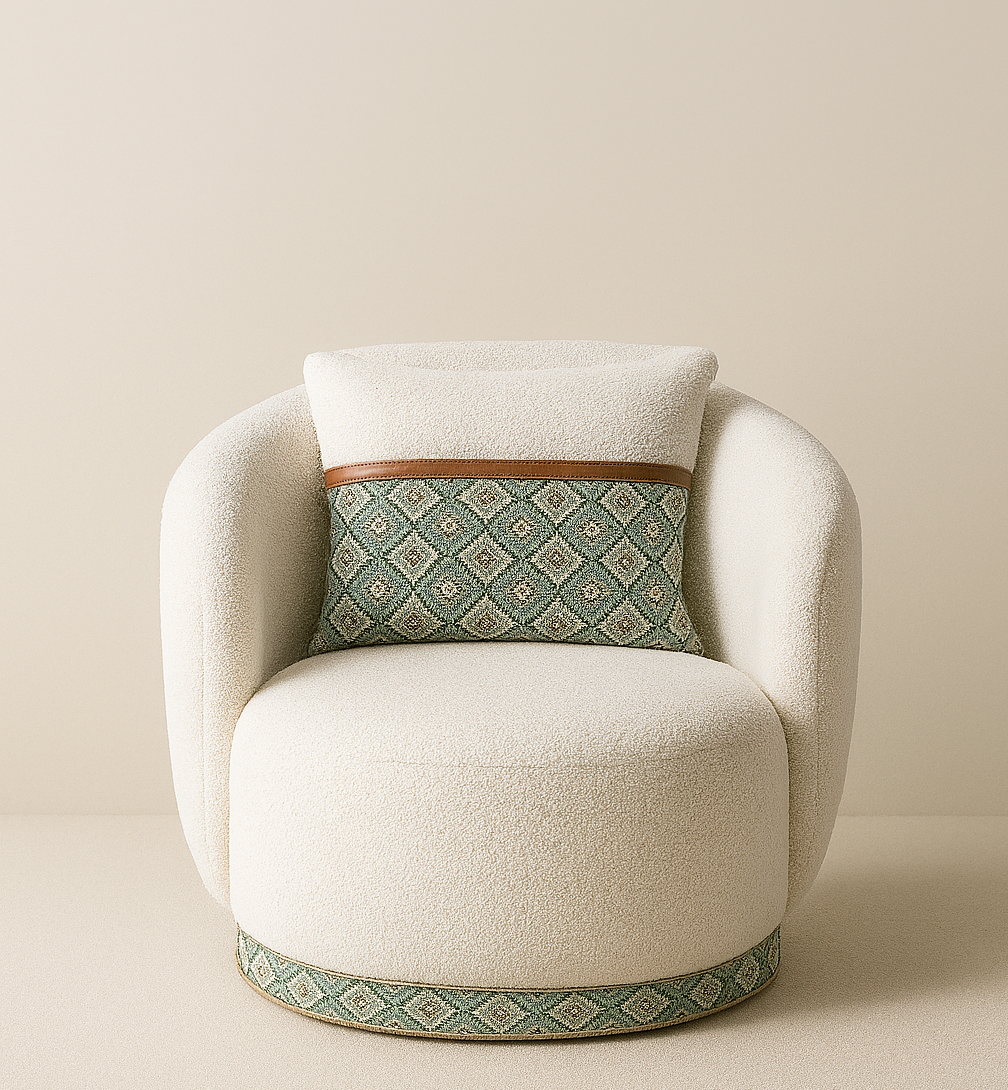 Heritage Bouclé Accent Chair – Zulu & Xhosa Inspired Design
