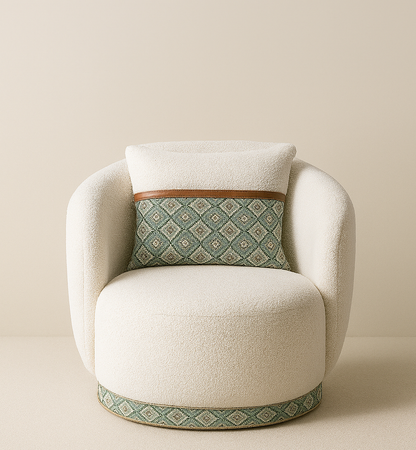 Heritage Bouclé Accent Chair – Zulu & Xhosa Inspired Design