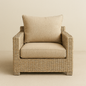 Outdoor Wicker Single‑Seater Lounge Chair with Cushion