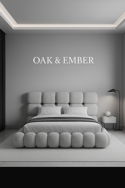 Sculptural Upholstered Bed Frame