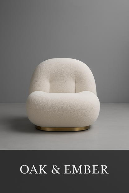 Sculptural Bouclé Accent Chair | Modern Lounge Chair – Oak & Ember