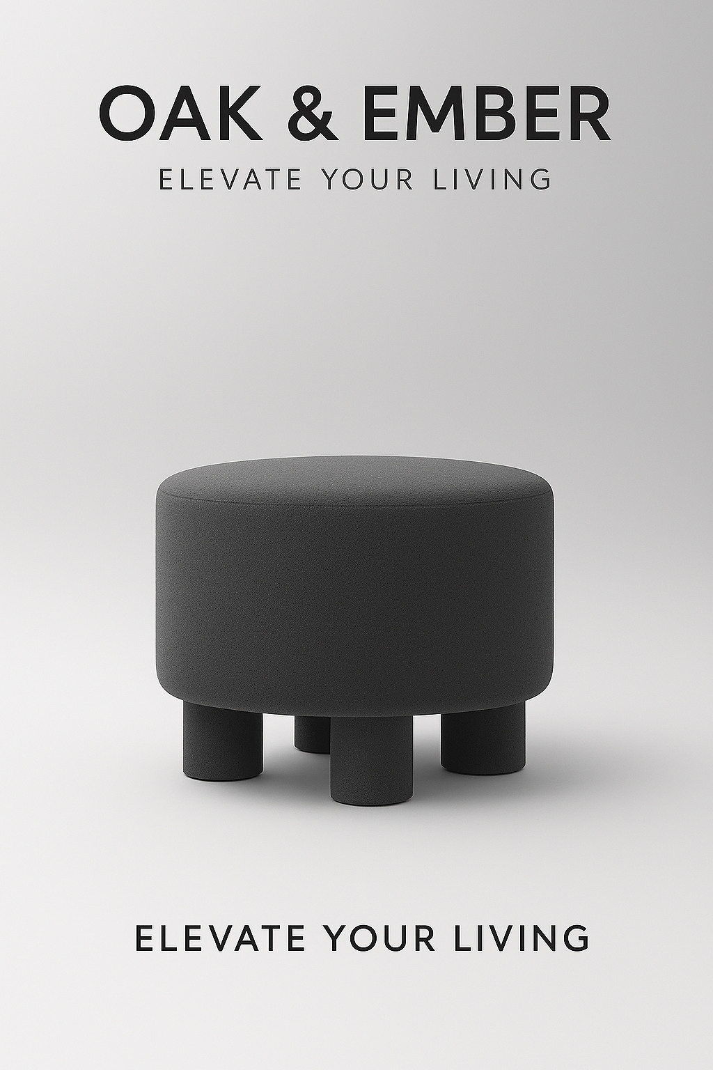Sculptural Upholstered Stool | Modern Accent Stool – Oak & Ember