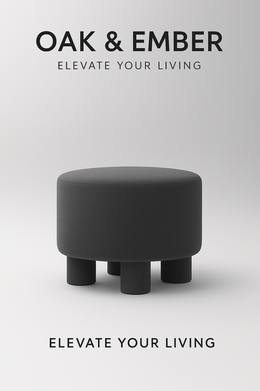 Sculptural Upholstered Stool | Modern Accent Stool – Oak & Ember