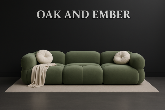 Oak & Ember Maroon Modular Cloud Sofa with Cushions
