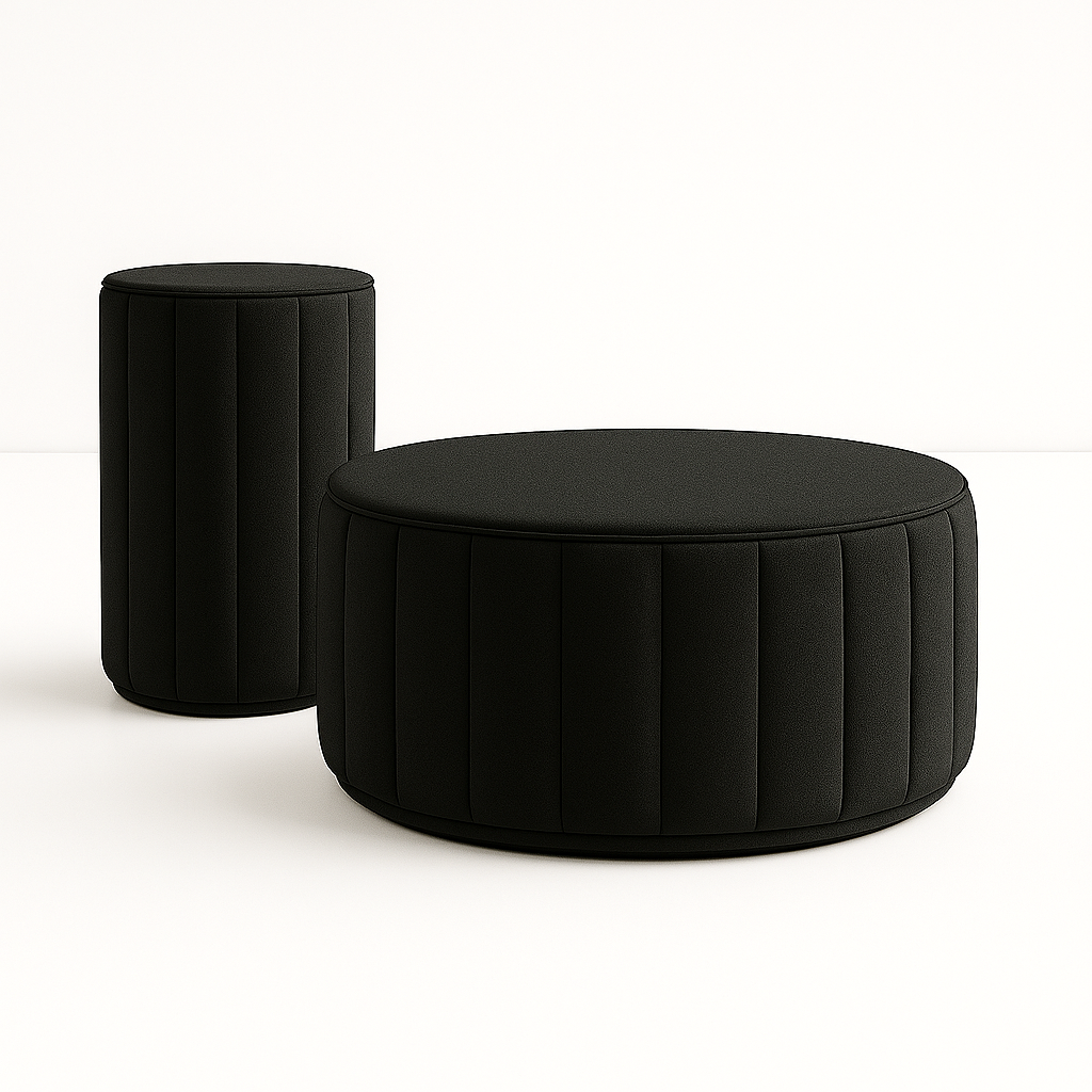Modern Round Upholstered Coffee Table | Living Room Furniture