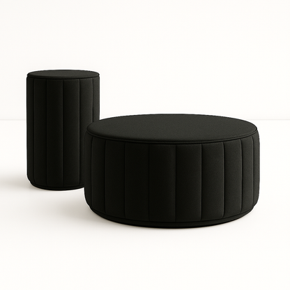 Modern Round Upholstered Coffee Table | Living Room Furniture