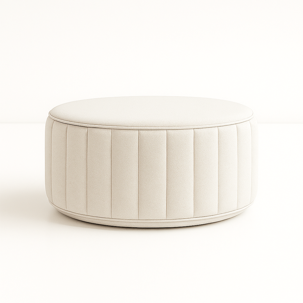 Modern Round Upholstered Coffee Table | Living Room Furniture