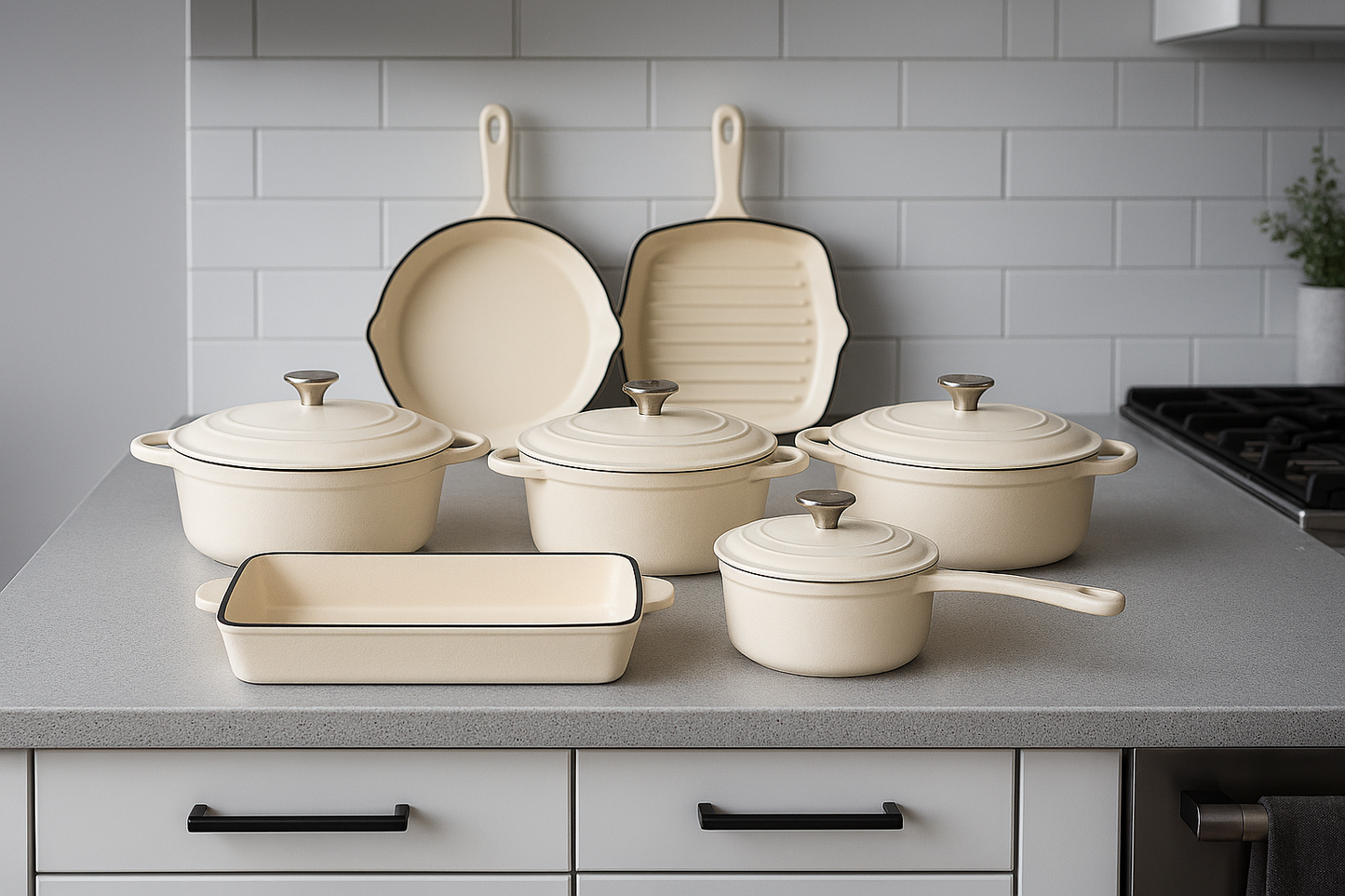 Cast Iron Cookware Set – 7 Piece