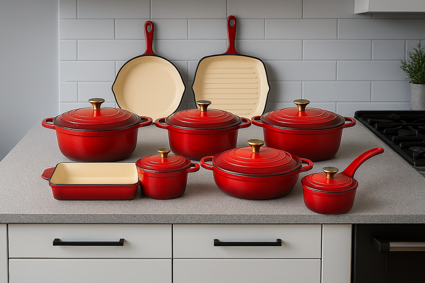 Cast Iron Cookware Set – 7 Piece