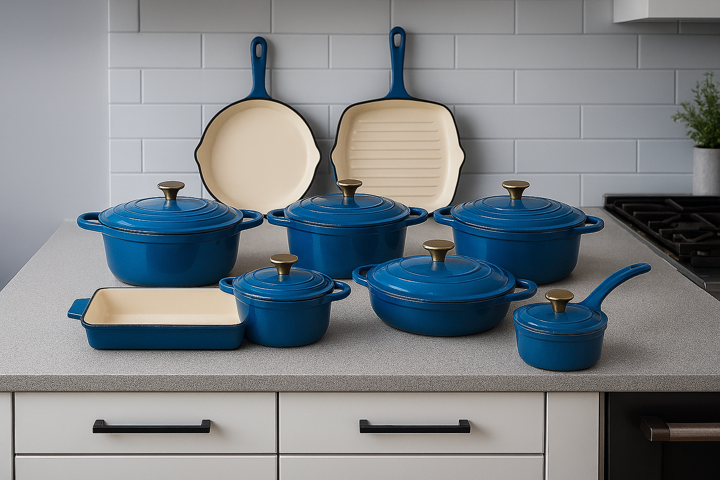 Cast Iron Cookware Set – 7 Piece