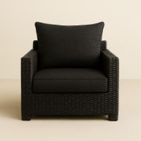 Outdoor Wicker Single‑Seater Lounge Chair with Cushion