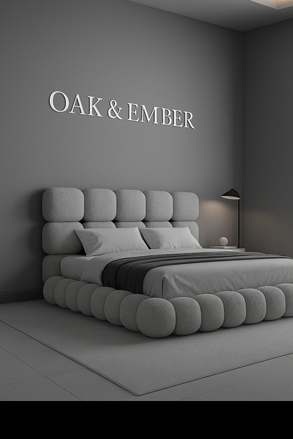 Sculptural Upholstered Bed Frame