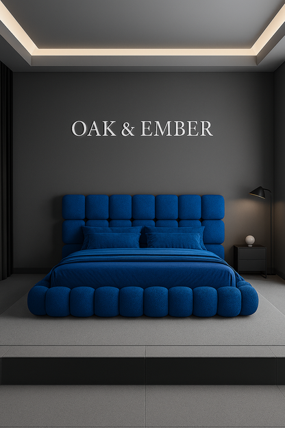 Sculptural Upholstered Bed Frame
