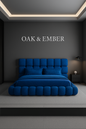 Sculptural Upholstered Bed Frame