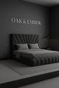 Sculptural Upholstered Bed Frame