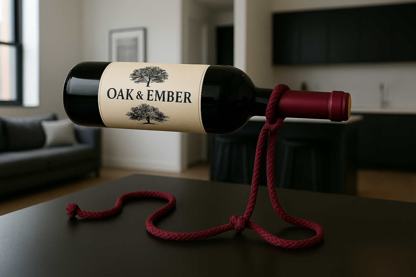 Floating Rope Wine Rack Holder