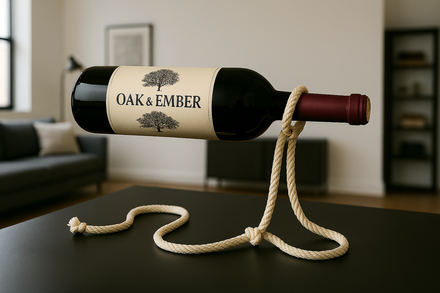 Floating Rope Wine Rack Holder
