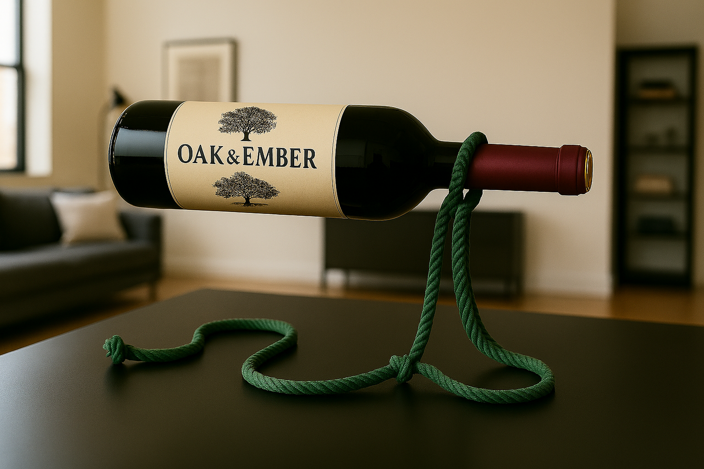 Floating Rope Wine Rack Holder
