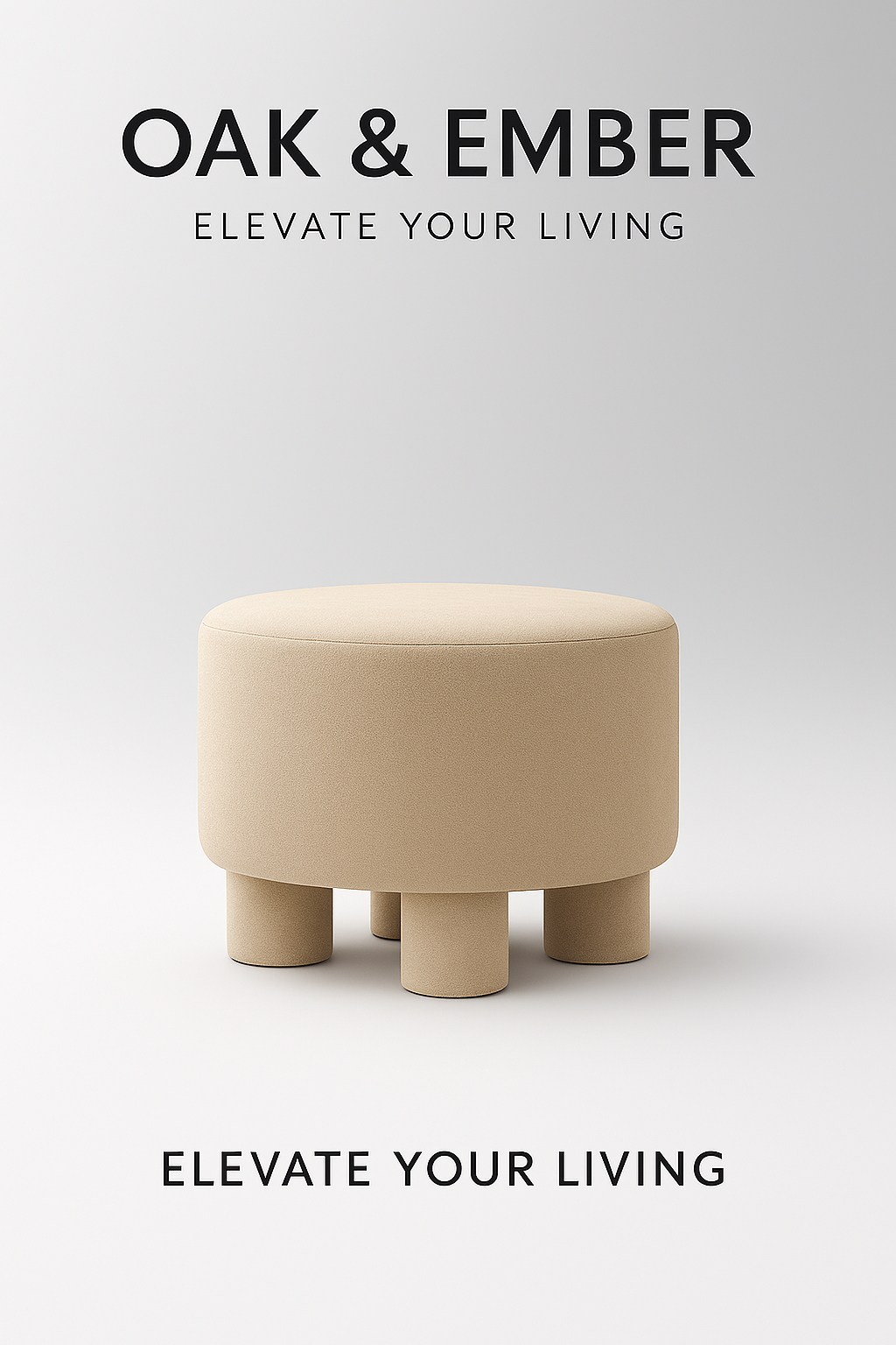 Sculptural Upholstered Stool | Modern Accent Stool – Oak & Ember