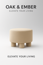 Sculptural Upholstered Stool | Modern Accent Stool – Oak & Ember