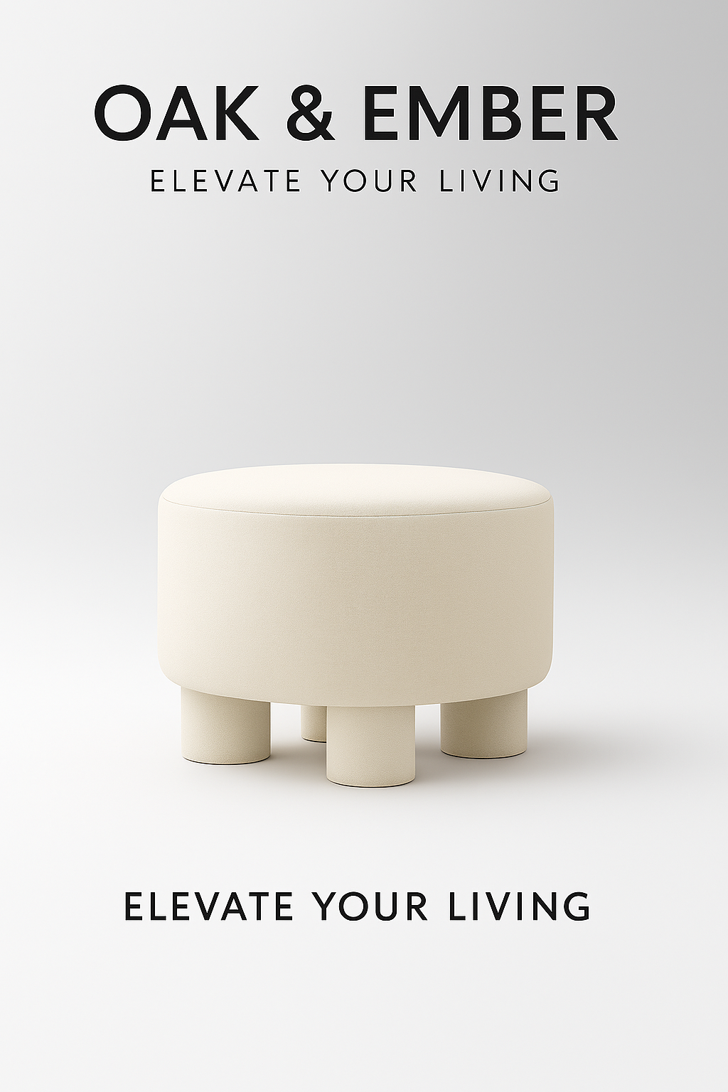 Sculptural Upholstered Stool | Modern Accent Stool – Oak & Ember