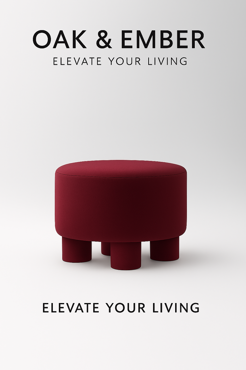 Sculptural Upholstered Stool | Modern Accent Stool – Oak & Ember