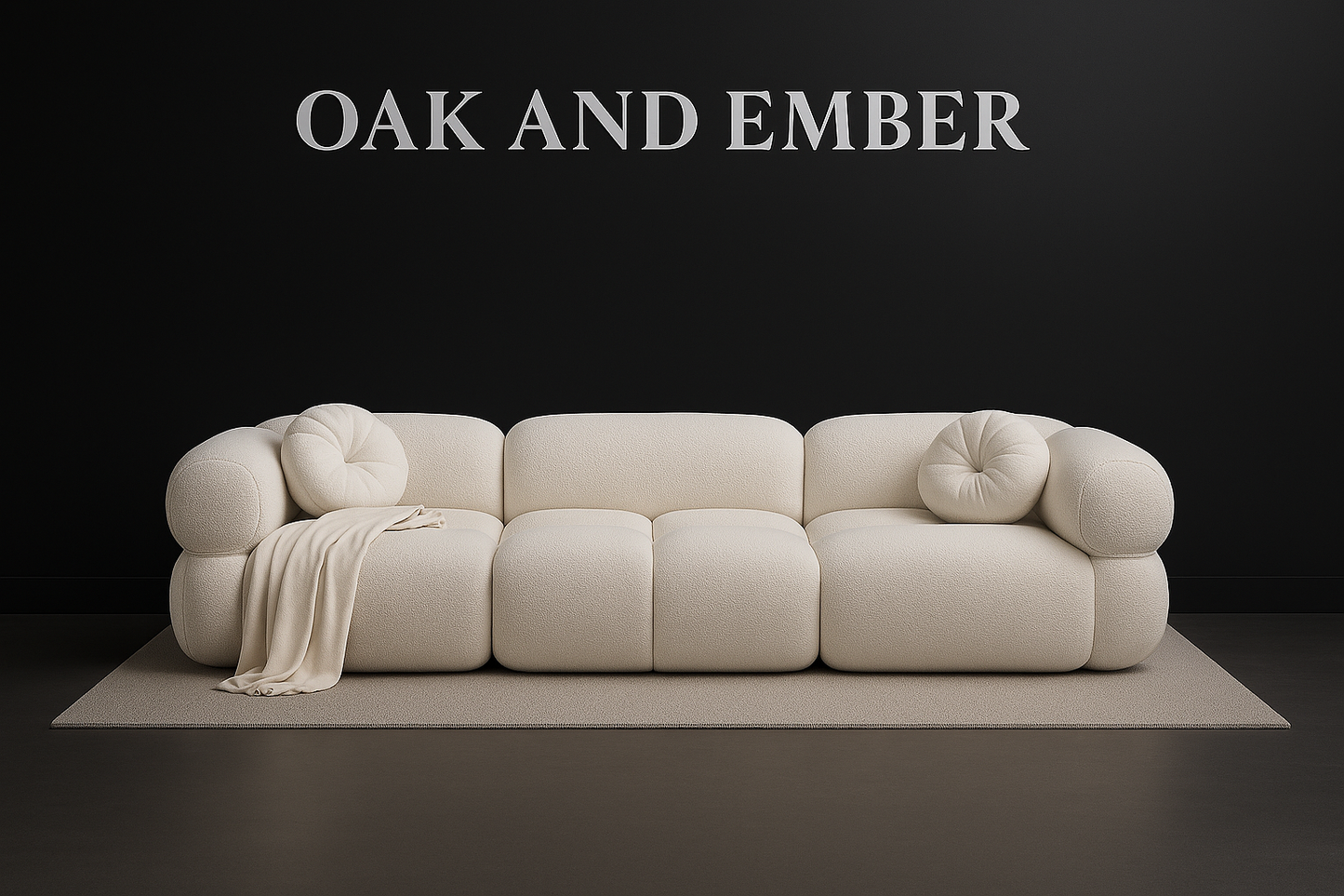 Oak & Ember Maroon Modular Cloud Sofa with Cushions