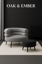 OAK & EMBER Bouclé Accent Sofa with Matching Ottoman – Modern Lounge Chair