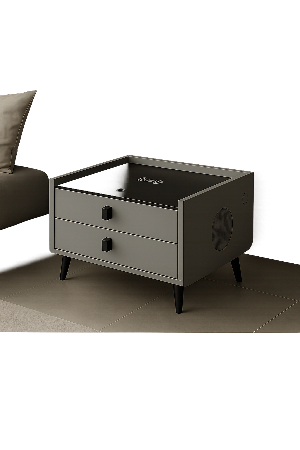 Modern Smart Bedside Table with Wireless Charging – Oak & Ember