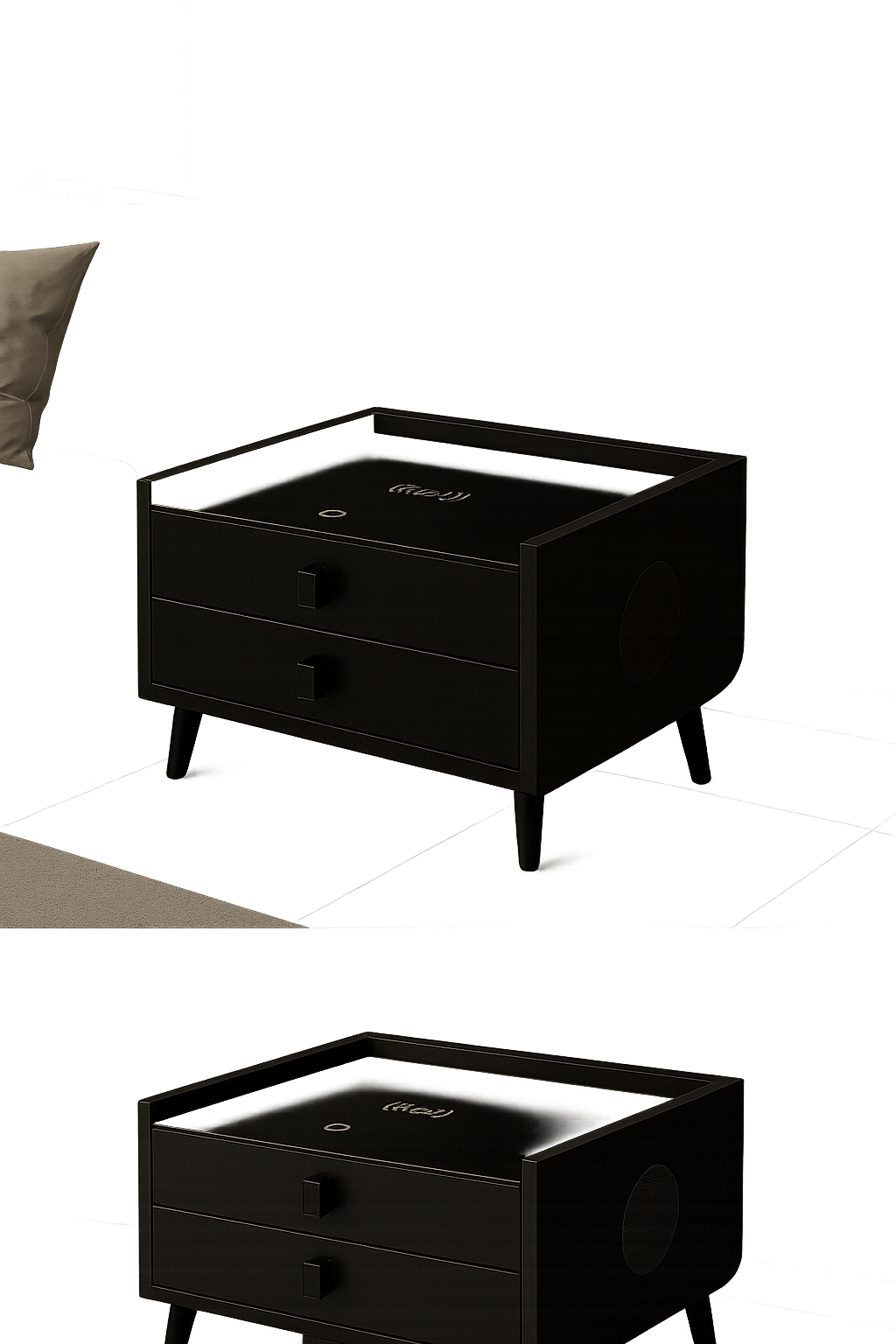Modern Smart Bedside Table with Wireless Charging – Oak & Ember