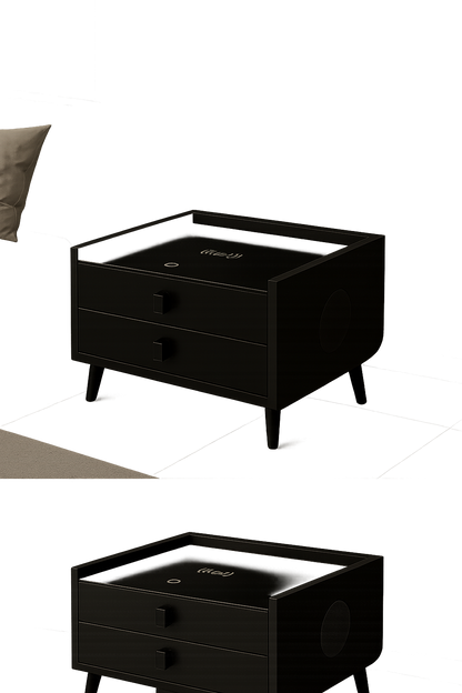 Modern Smart Bedside Table with Wireless Charging – Oak & Ember