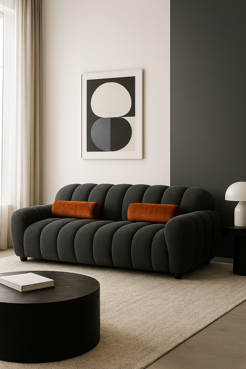 Modern Curved Modular Sofa – Bouclé Upholstery | Oak & Ember