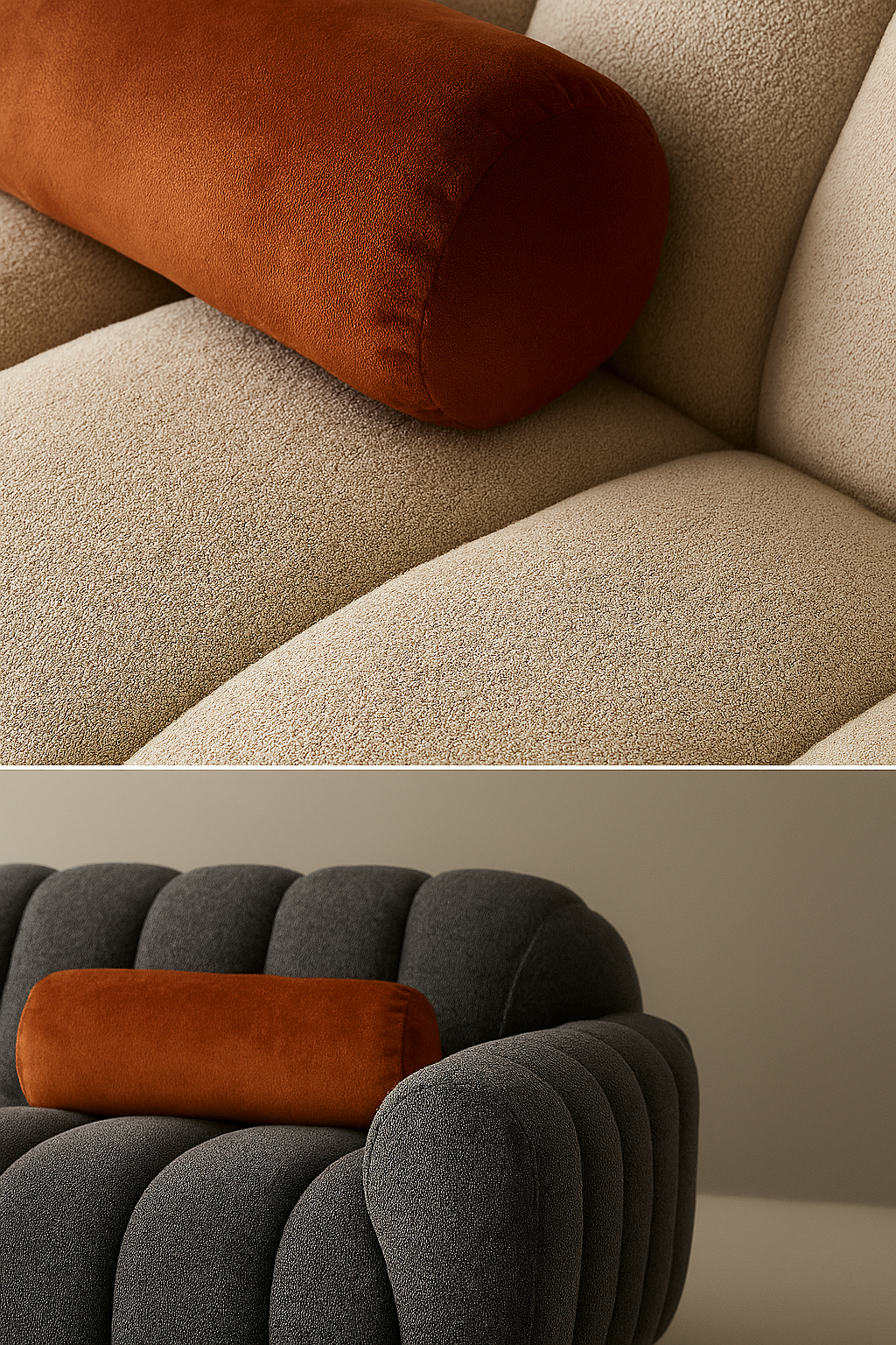 Modern Curved Modular Sofa – Bouclé Upholstery | Oak & Ember