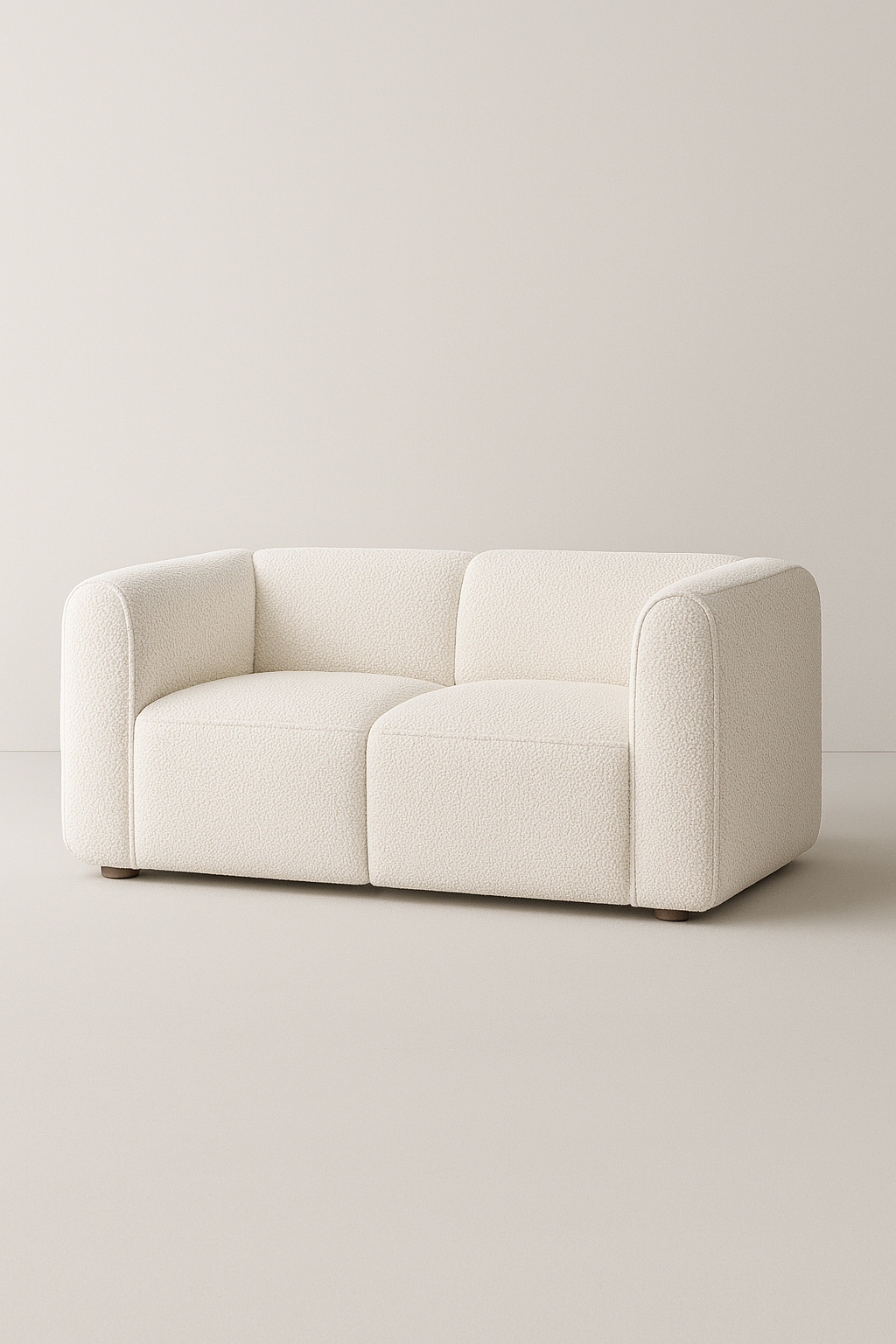 Modern Curved Sectional Sofa – Bouclé Upholstery