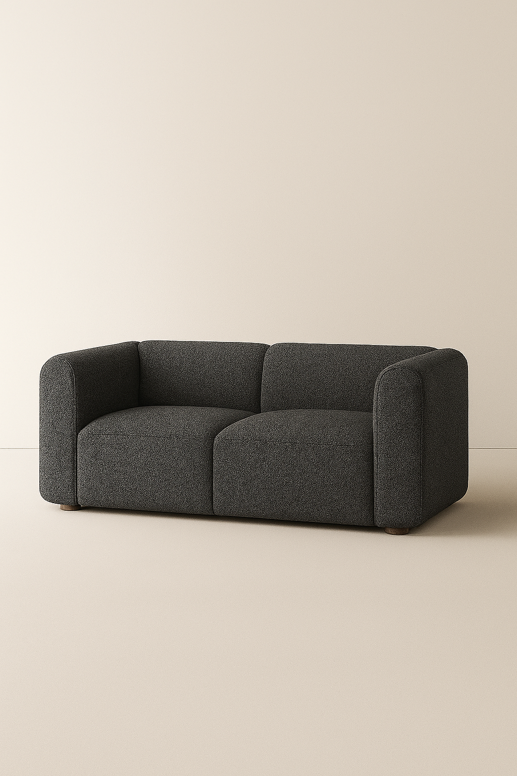 Modern Curved Sectional Sofa – Bouclé Upholstery