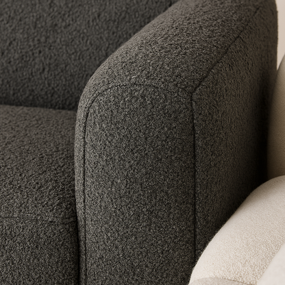 Modern Curved Sectional Sofa – Bouclé Upholstery