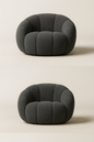 Pumpkin Bouclé Accent Chair – Curved Accent Seating