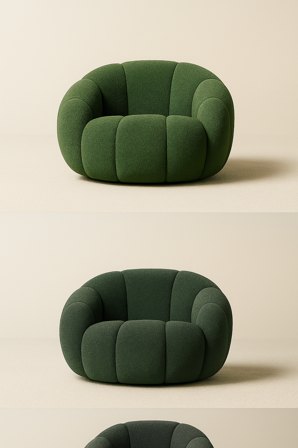 Pumpkin Bouclé Accent Chair – Curved Accent Seating