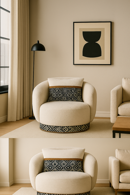 Heritage Bouclé Accent Chair – Zulu & Xhosa Inspired Design