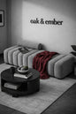 3 Seater Oak & Ember Modern Sculptural Stool – Luxury